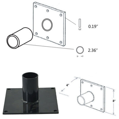 Внешний Tenon Light Pole Bracket с односторонней структурой бракета в пользовательском цвете