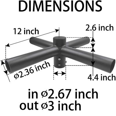 Односторонний креп Light Pole Arm Bracket Quad Spoke 3" Tenon Adapter Вставка толщиной 3-10 мм