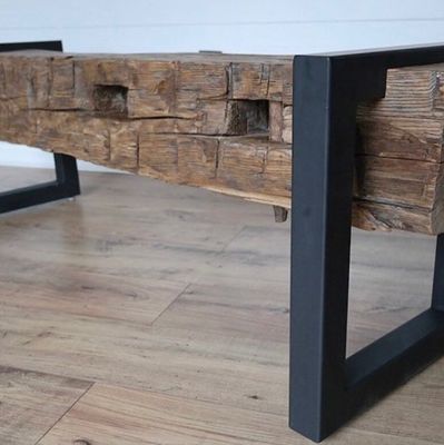 DIY квадратные трубы Мебель ноги для кофе Компьютерная палуба Тяжелая работа Рустическая скамейка 290г