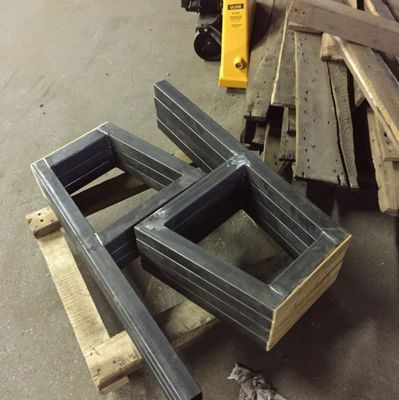 DIY квадратные трубы Мебель ноги для кофе Компьютерная палуба Тяжелая работа Рустическая скамейка 290г